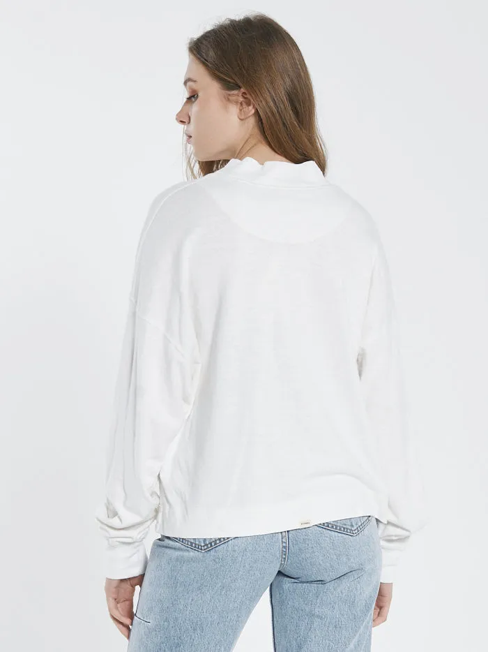 Hemp Mock Neck Long Sleeve Tee - Dirty White sold by Thrills product image thumbnail 2