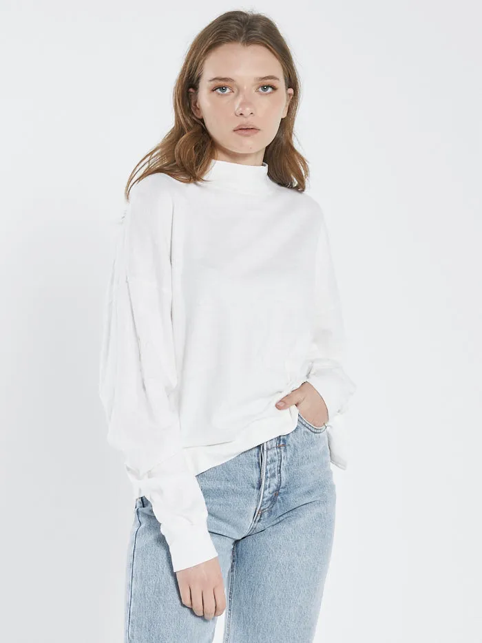 Hemp Mock Neck Long Sleeve Tee - Dirty White sold by Thrills product image thumbnail 3
