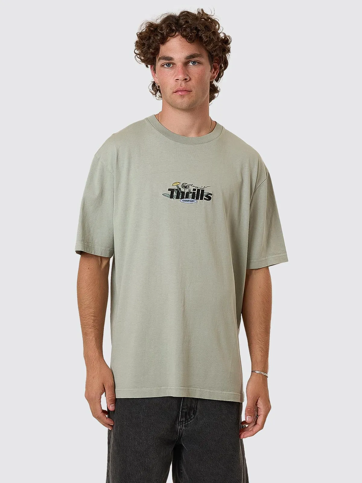 Make A Wish Oversize Fit Tee - Dirty Sage sold by Thrills