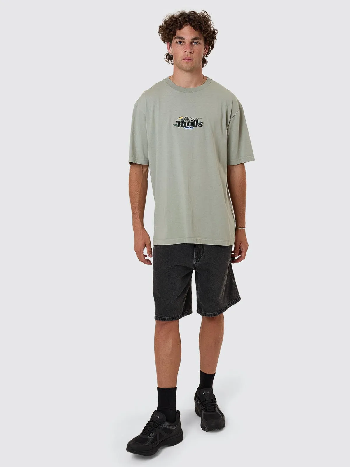 Make A Wish Oversize Fit Tee - Dirty Sage sold by Thrills product image thumbnail 4