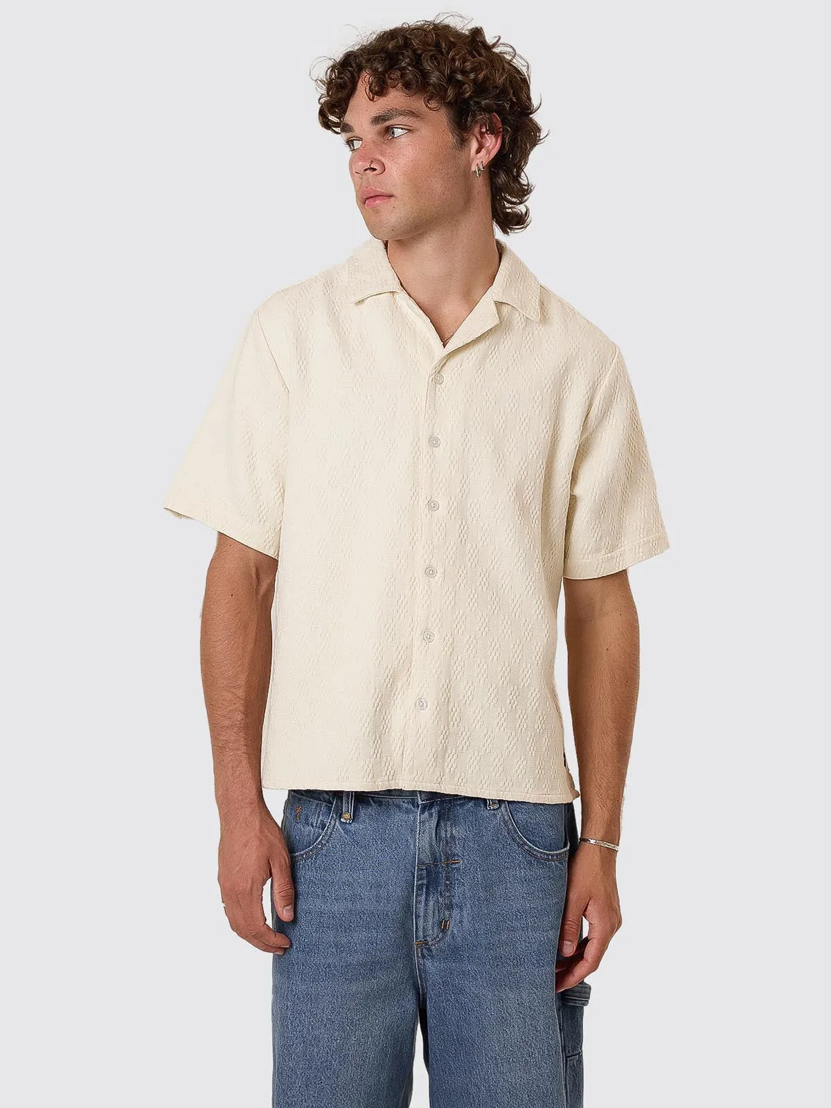 Vanished Cropped Short Bowling Shirt - Heritage White sold by Thrills product image thumbnail 2
