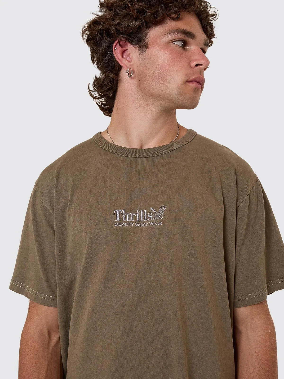 Thrills Workwear Embro Merch Fit Tee - Desert sold by Thrills product image thumbnail 2