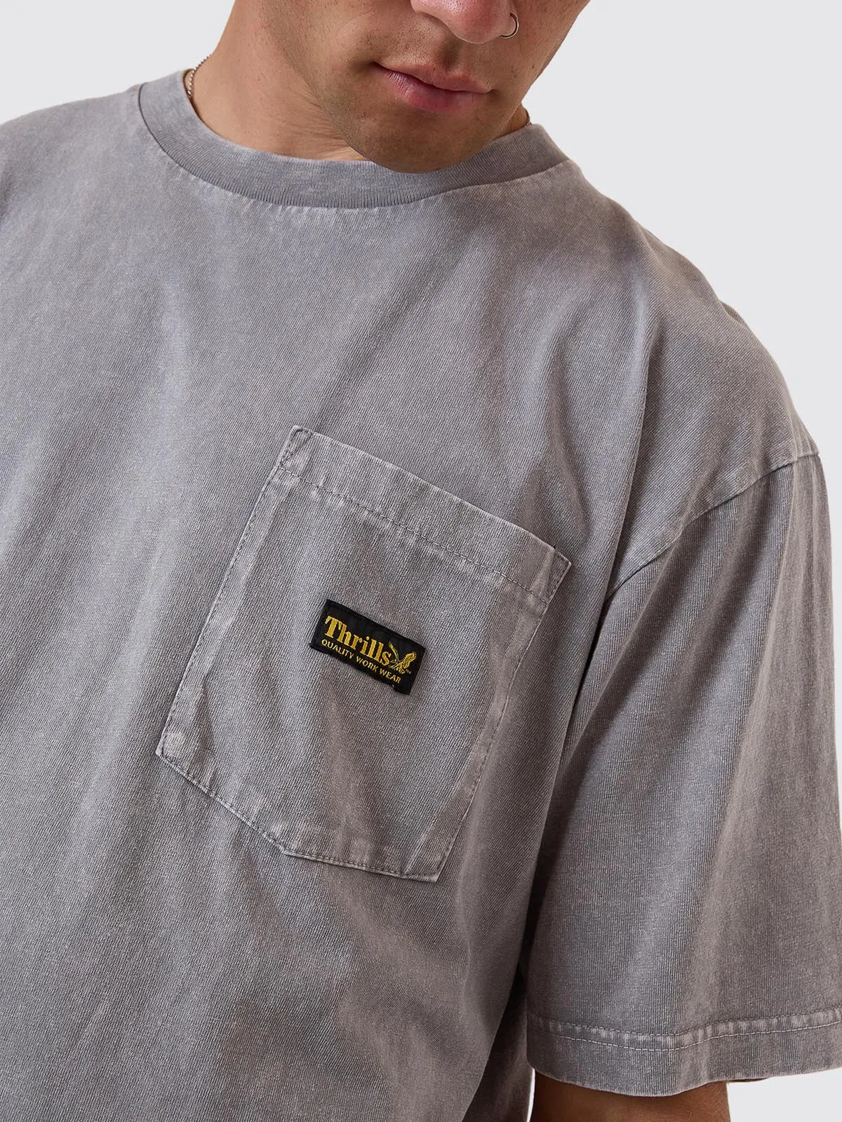 Thrills Union Oversize Pocket Tee - Marble Grey sold by Thrills product image thumbnail 2