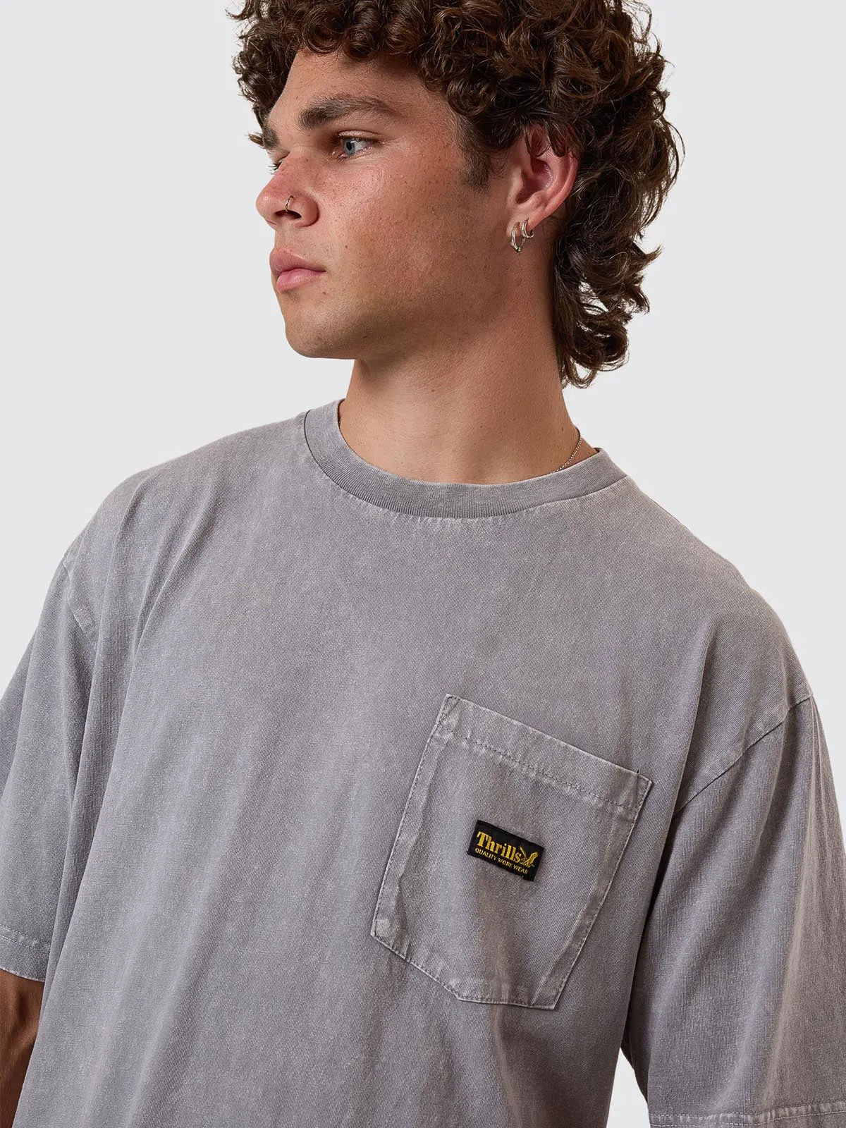 Thrills Union Oversize Pocket Tee - Marble Grey sold by Thrills product image thumbnail 3