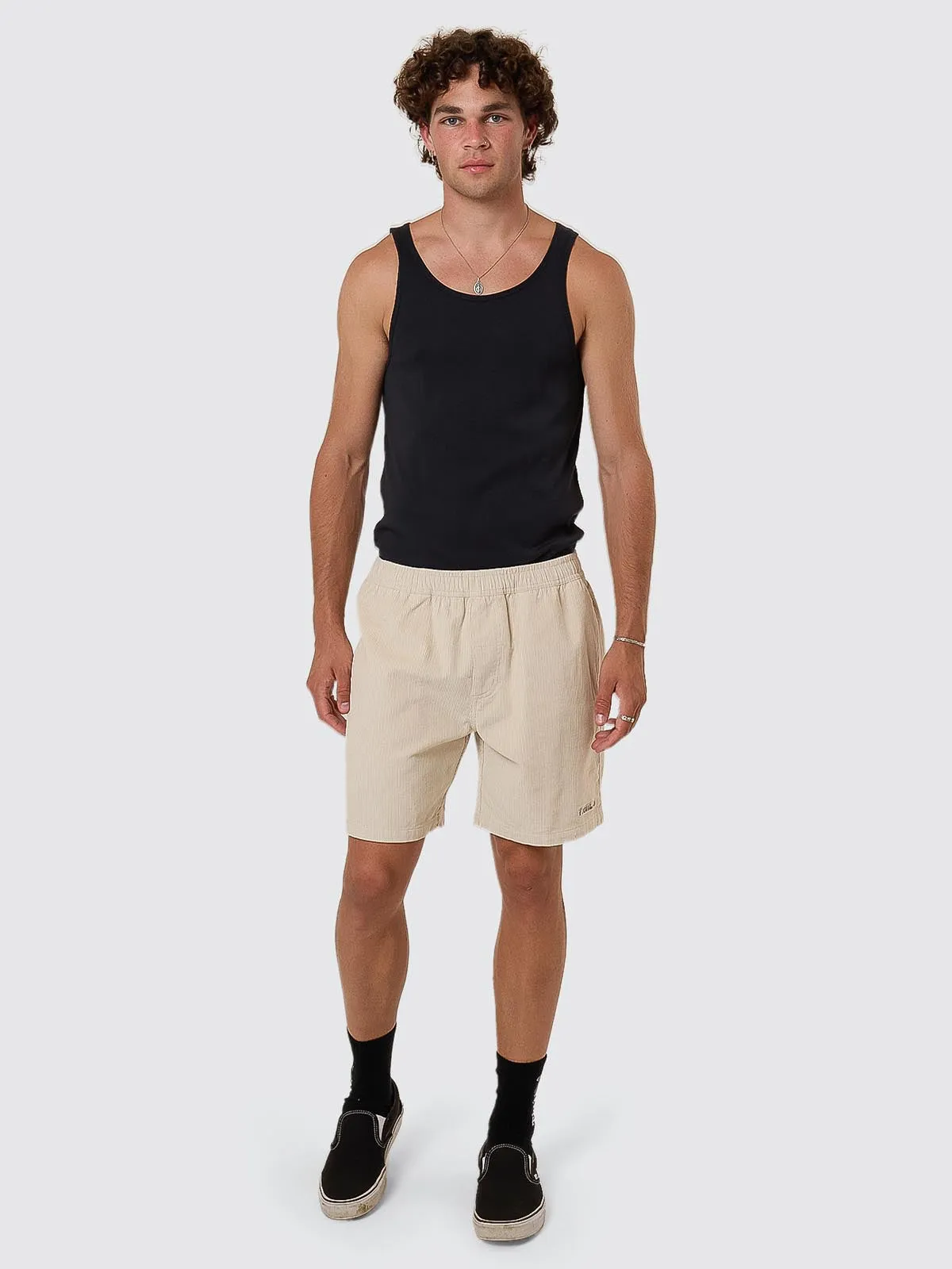 Anarchy In Paradise Cord Volley - Light Grey sold by Thrills