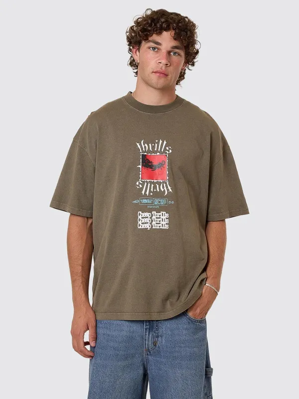 Cheap Thrills Box Fit Oversize Tee - Tarmac sold by Thrills