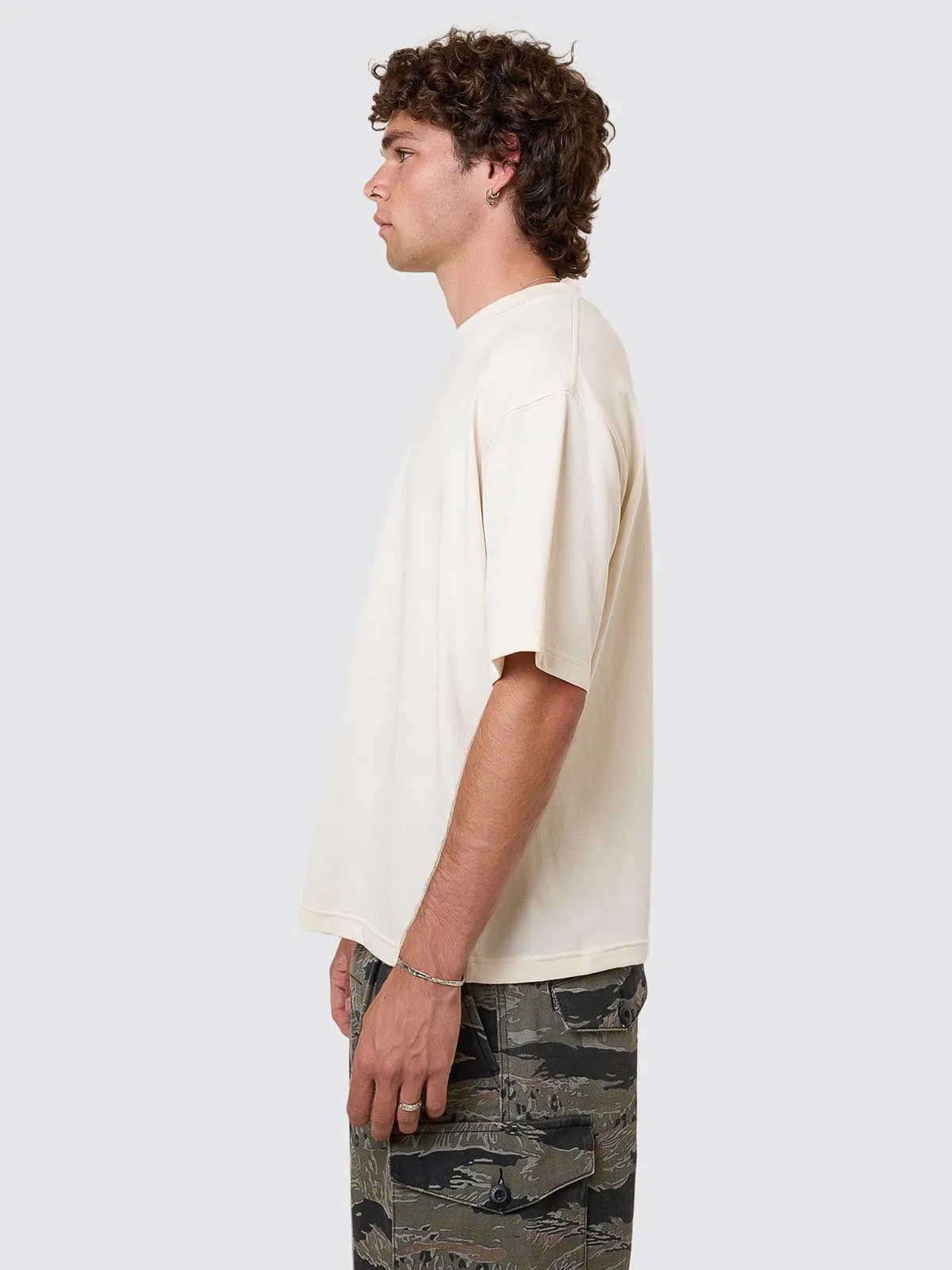 Cheap Thrills Embro Box Fit Oversize Cropped Tee - Unbleached sold by Thrills product image thumbnail 4
