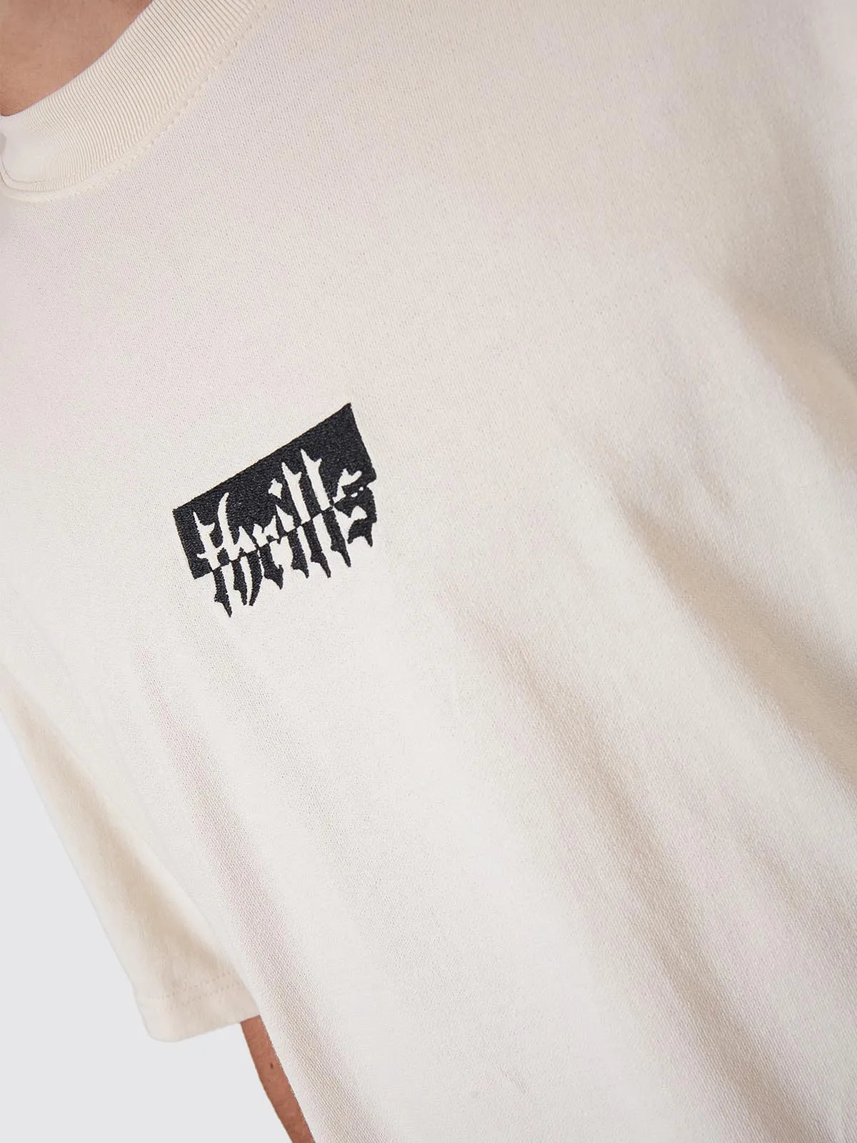 Cheap Thrills Embro Box Fit Oversize Cropped Tee - Unbleached sold by Thrills product image thumbnail 2