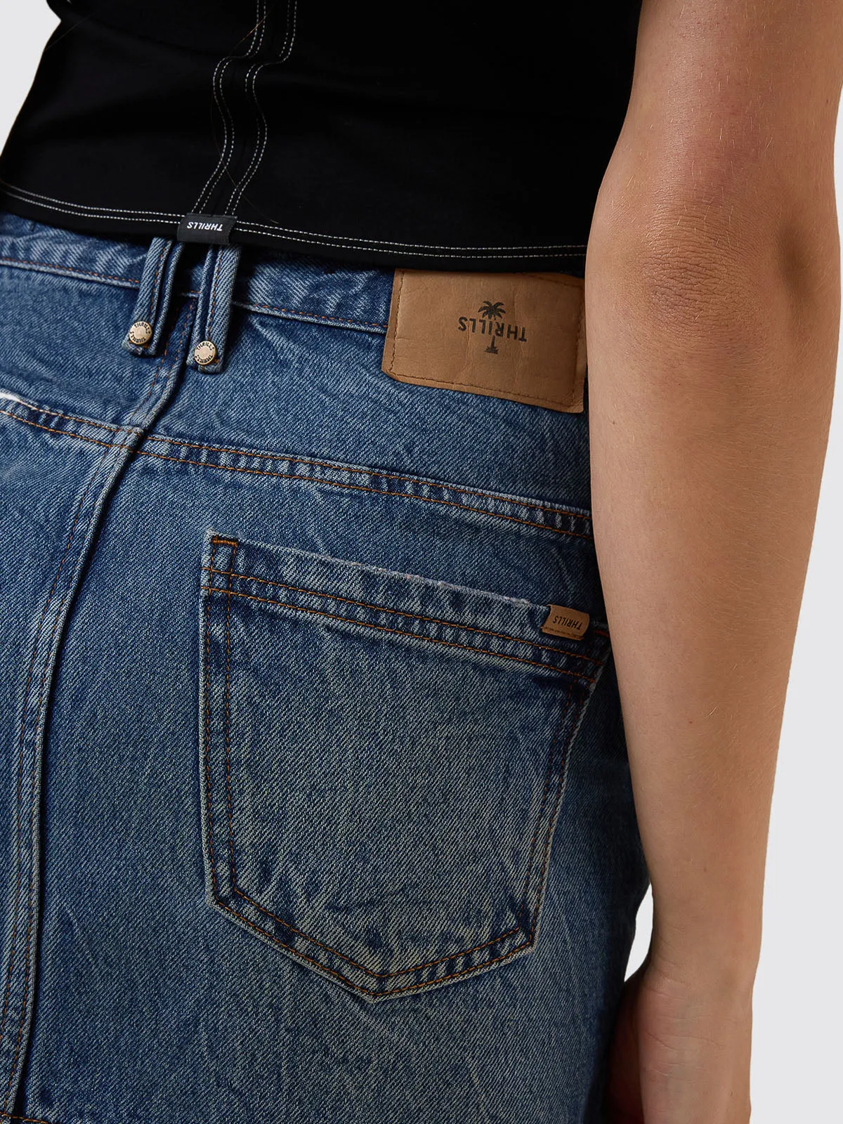 Kai Wrap Skirt - Vanish Mid Blue sold by Thrills product image thumbnail 5