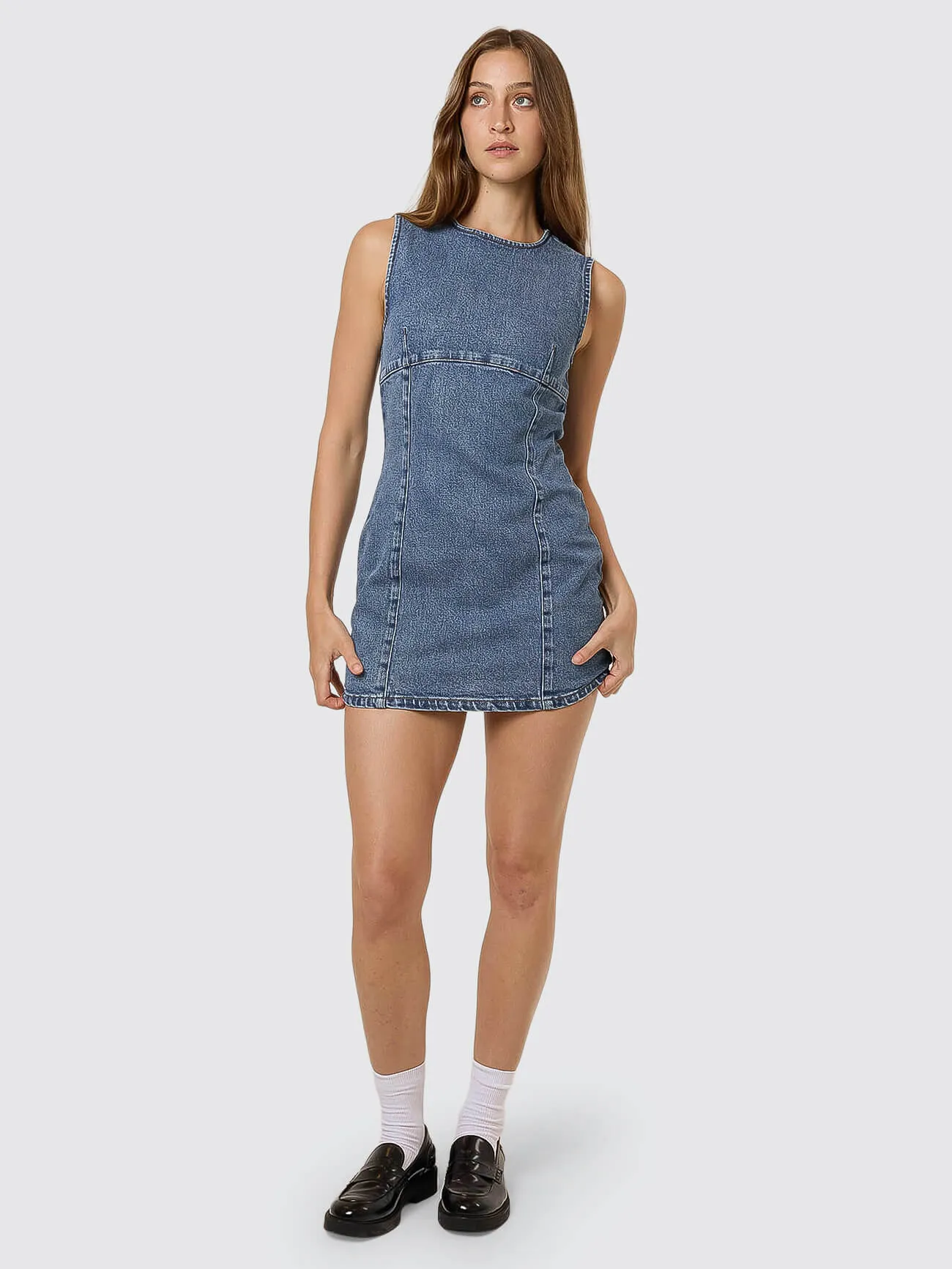 Night Shift Mini Dress - Stoned Blues sold by Thrills