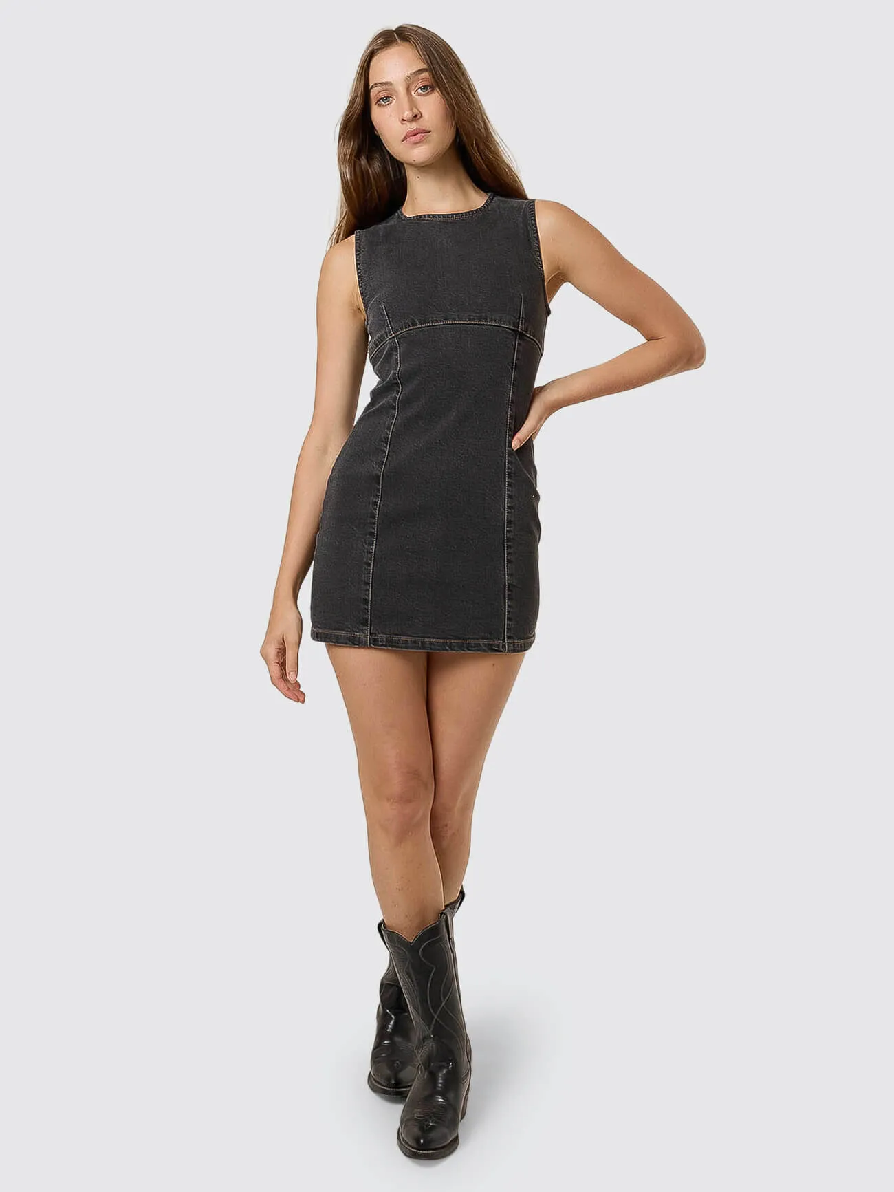 Night Shift Mini Dress - Ash Black sold by Thrills
