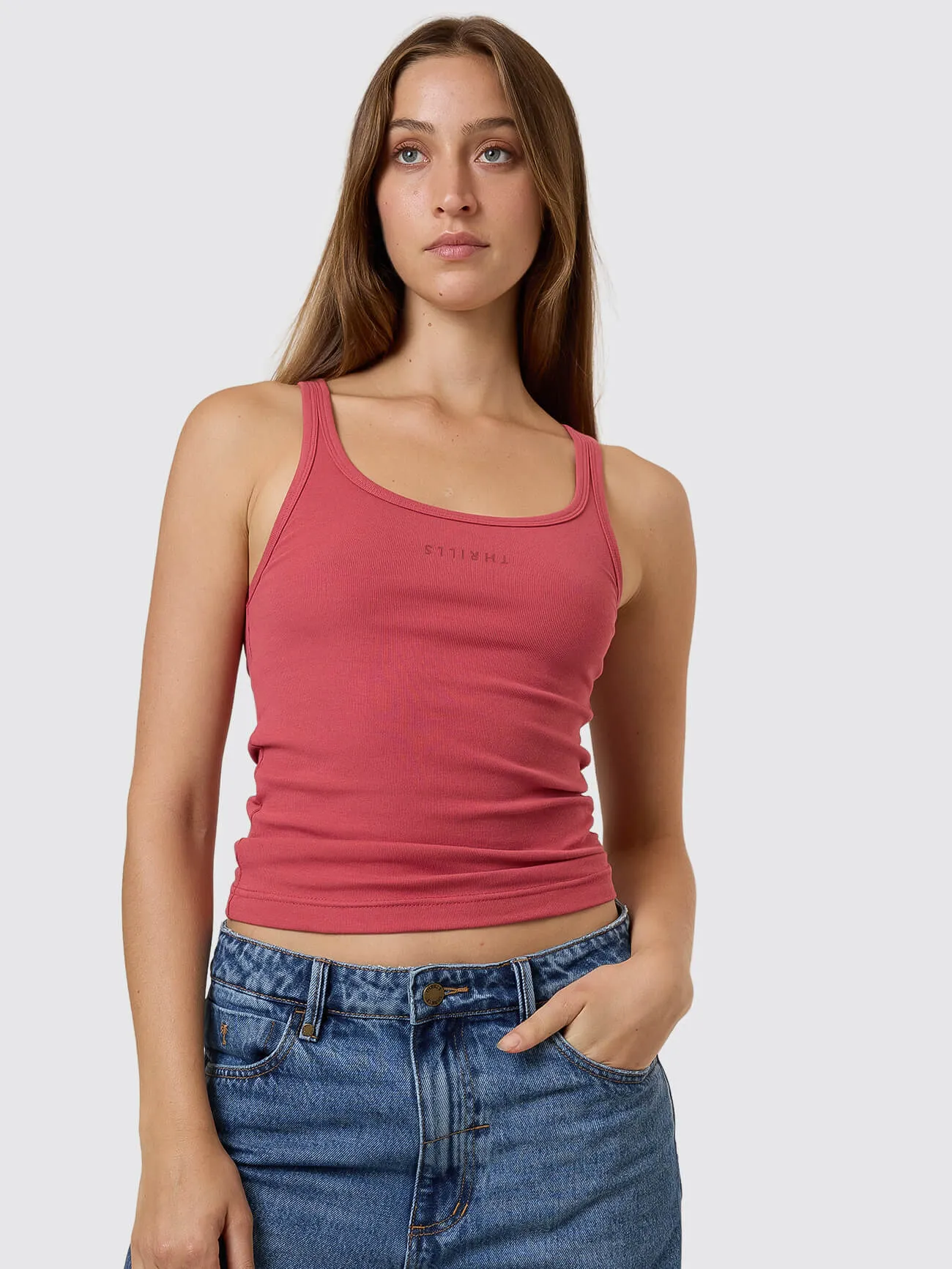 Minimal Thrills Scoop Tank - Redwood sold by Thrills