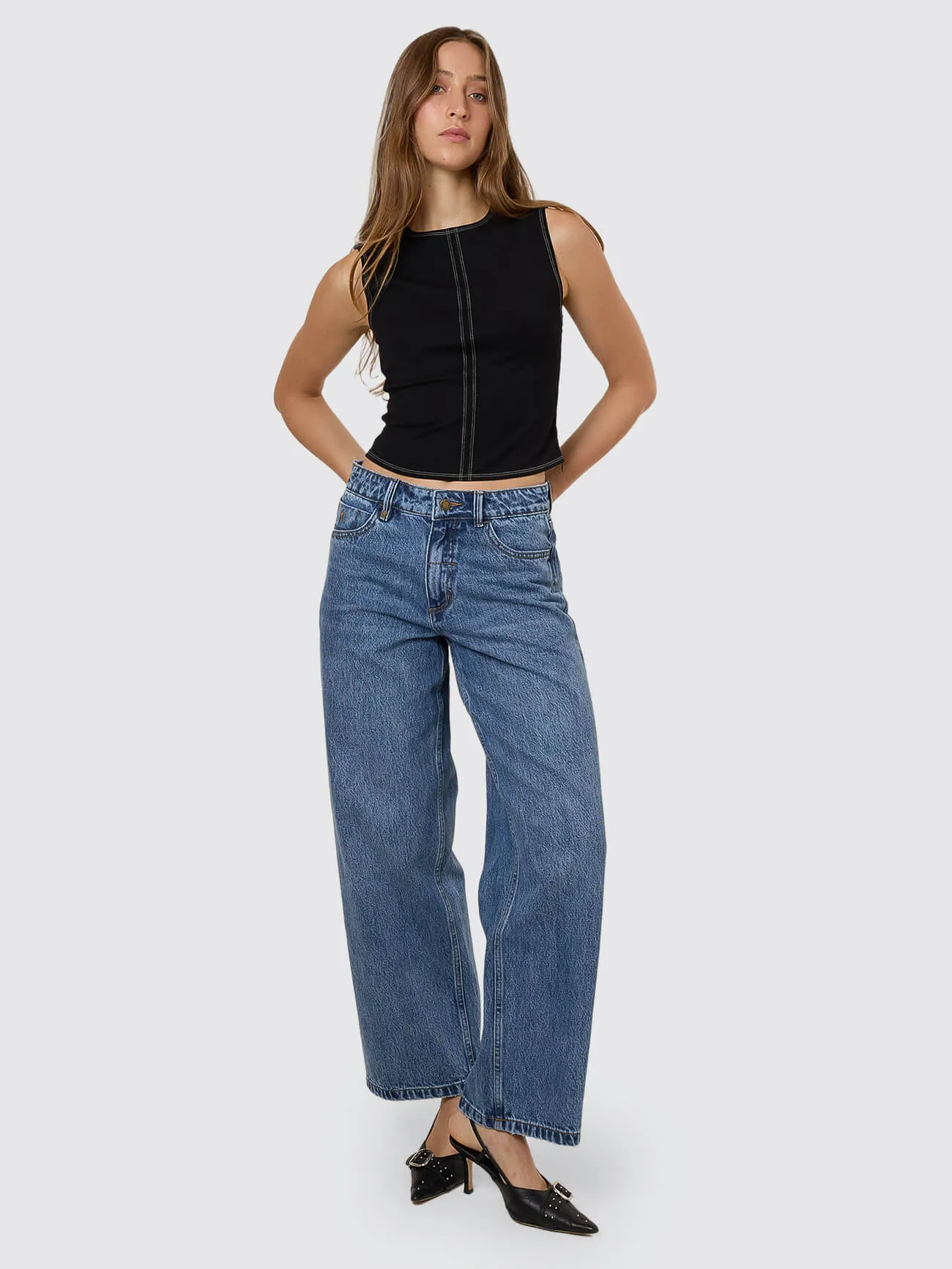 Billie Low Rise Baggy Jean - Stoned Blues sold by Thrills
