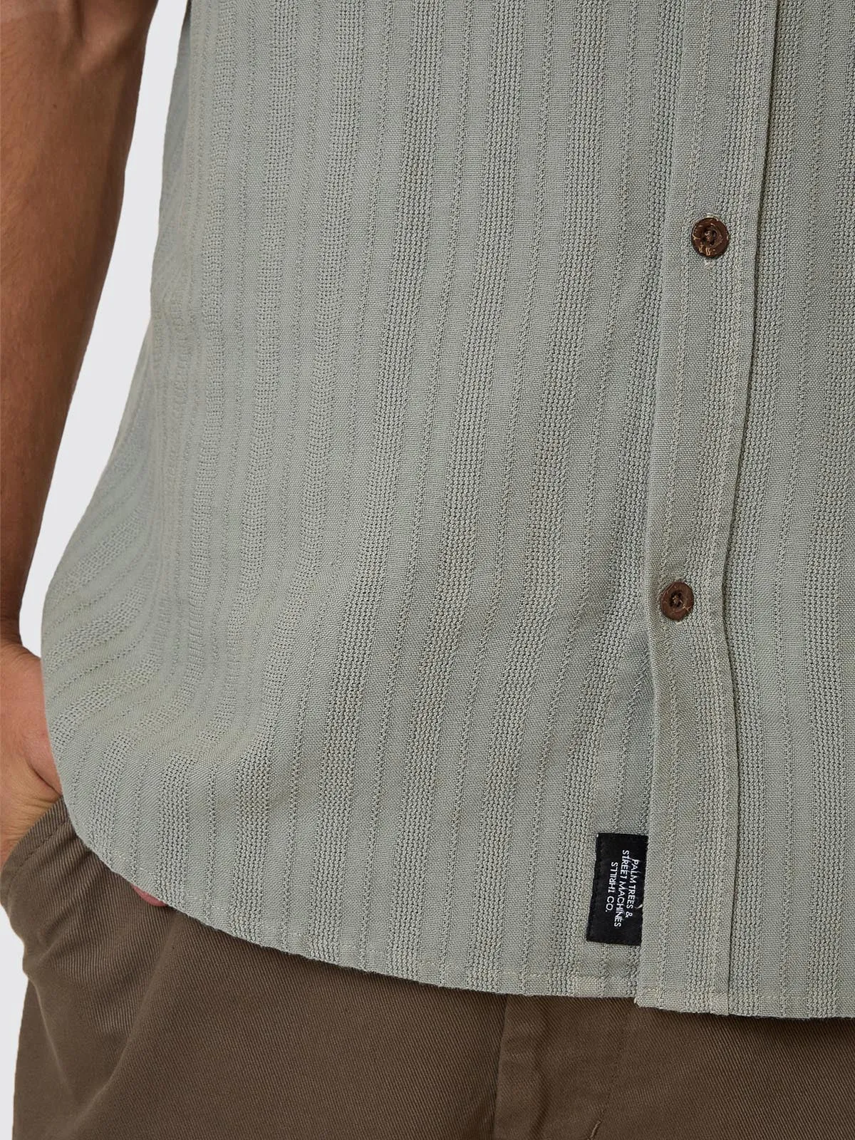 Unhinged Short Sleeve Shirt - Dirty Sage sold by Thrills product image thumbnail 4