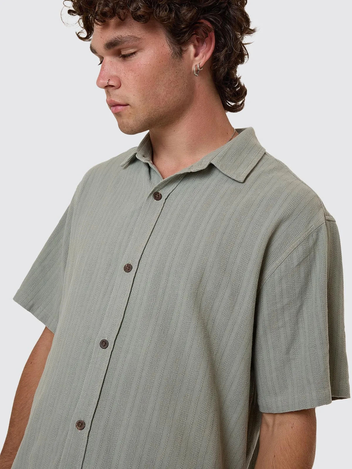 Unhinged Short Sleeve Shirt - Dirty Sage sold by Thrills product image thumbnail 3