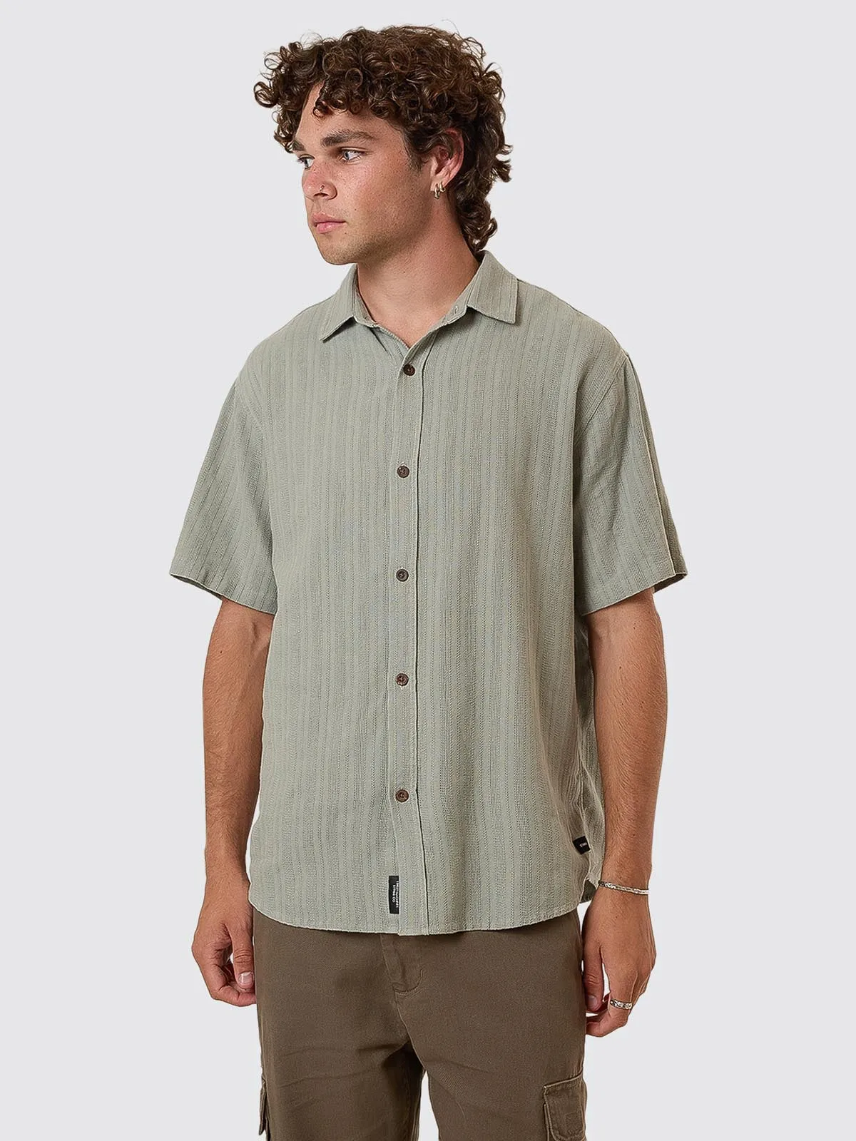 Unhinged Short Sleeve Shirt - Dirty Sage sold by Thrills