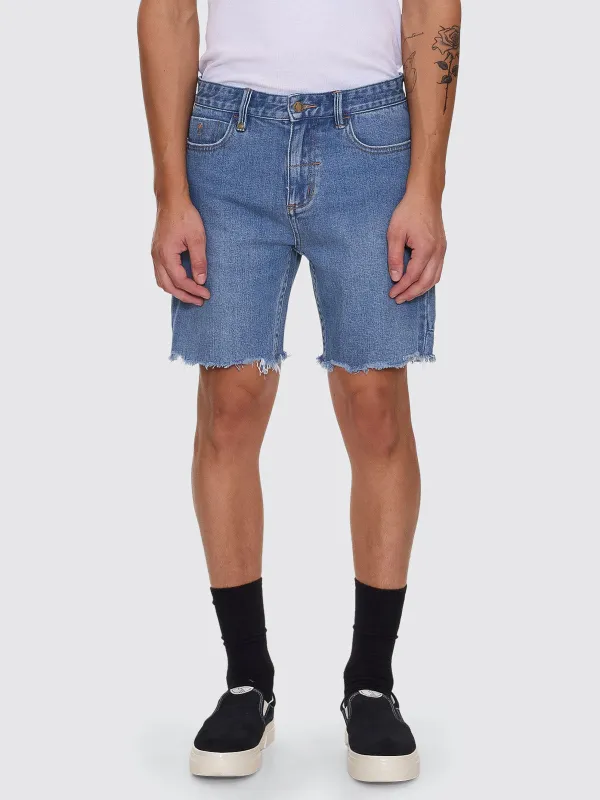Bones Raw Slim Denim Short - Stoned Blues sold by Thrills