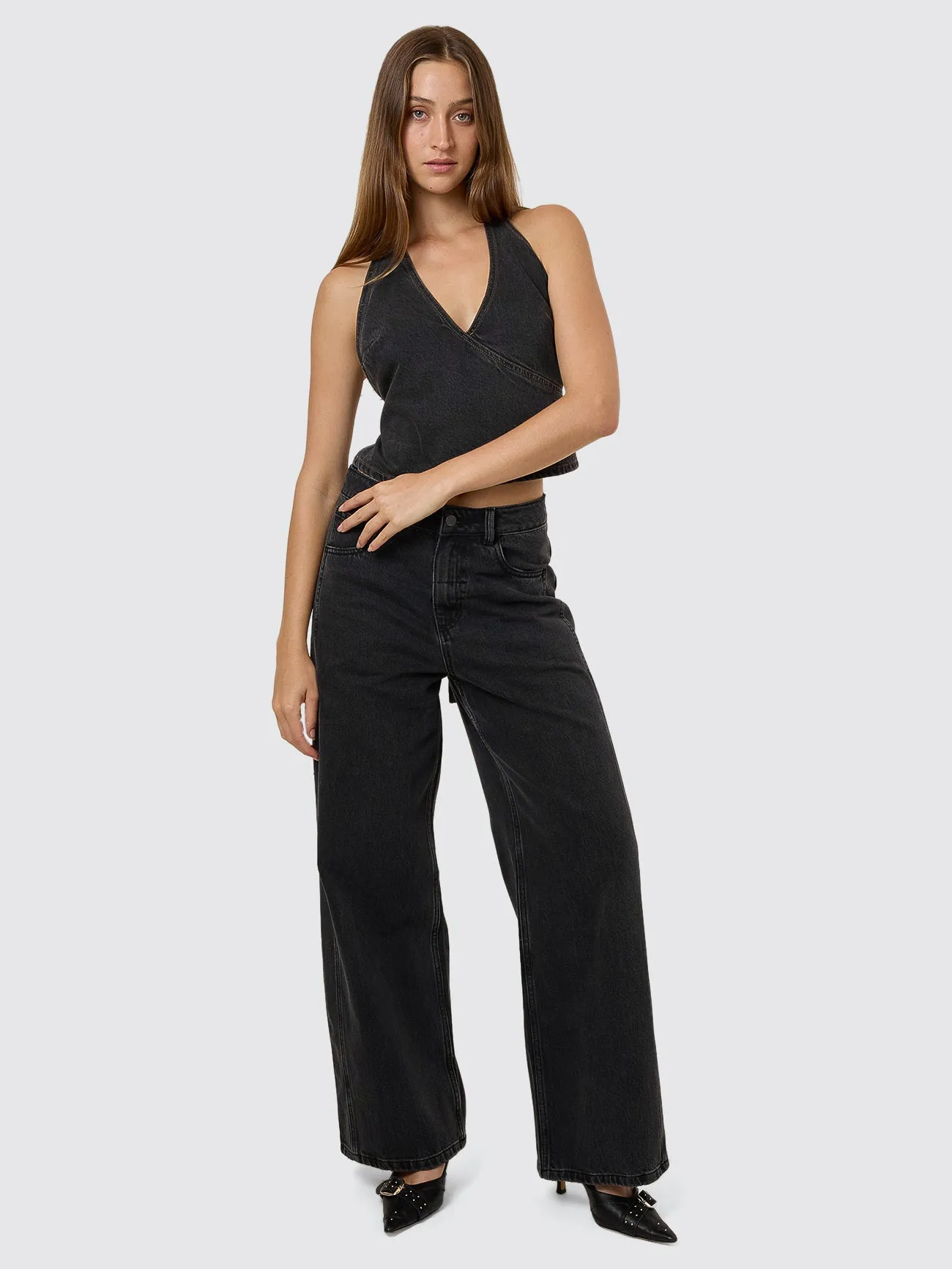 Night Shift Denim Top - Ash Black sold by Thrills product image thumbnail 4