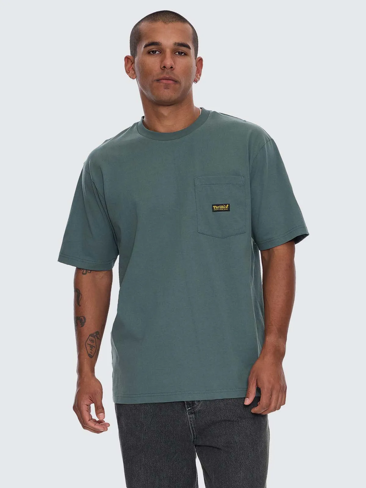 Thrills Union Oversize Pocket Tee - Sea Pine sold by Thrills