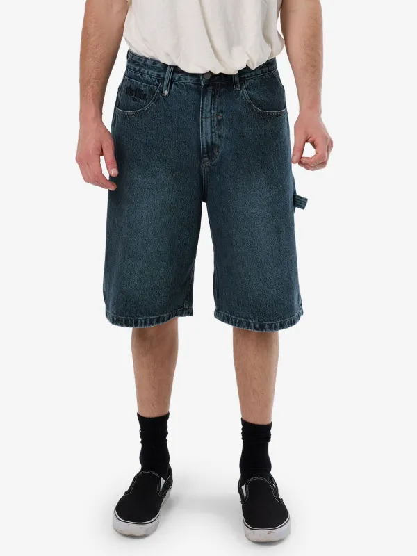 Lifted Spirits Big Slacker Denim Short - Metal Blue sold by Thrills