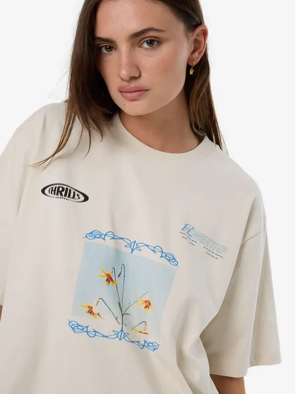 Flower Trip Square Tee - Heritage White sold by Thrills