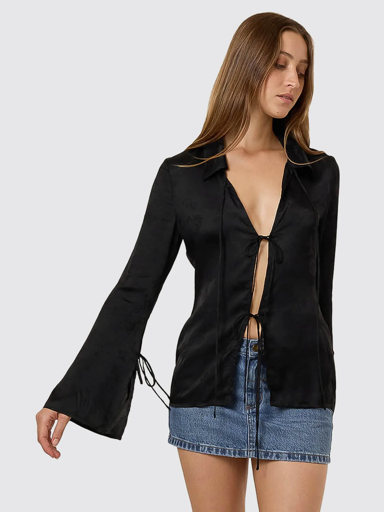 Lost In The Light Tie Top - Black sold by Thrills product image thumbnail 4