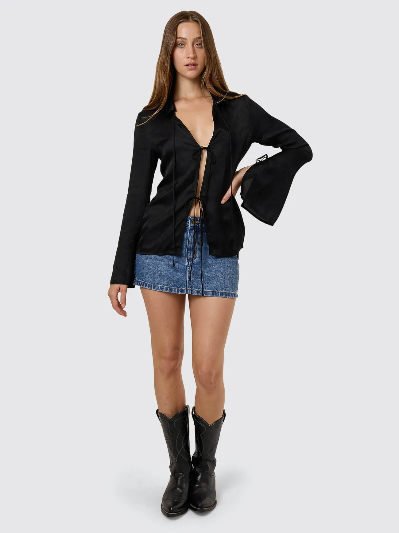 Lost In The Light Tie Top - Black sold by Thrills