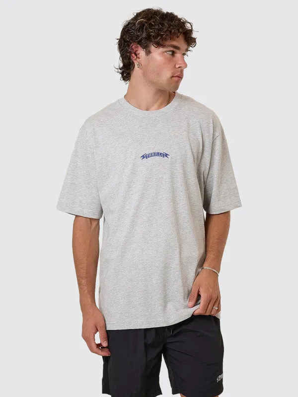 Pennant Embro Oversize Fit Tee - Snow Marle sold by Thrills