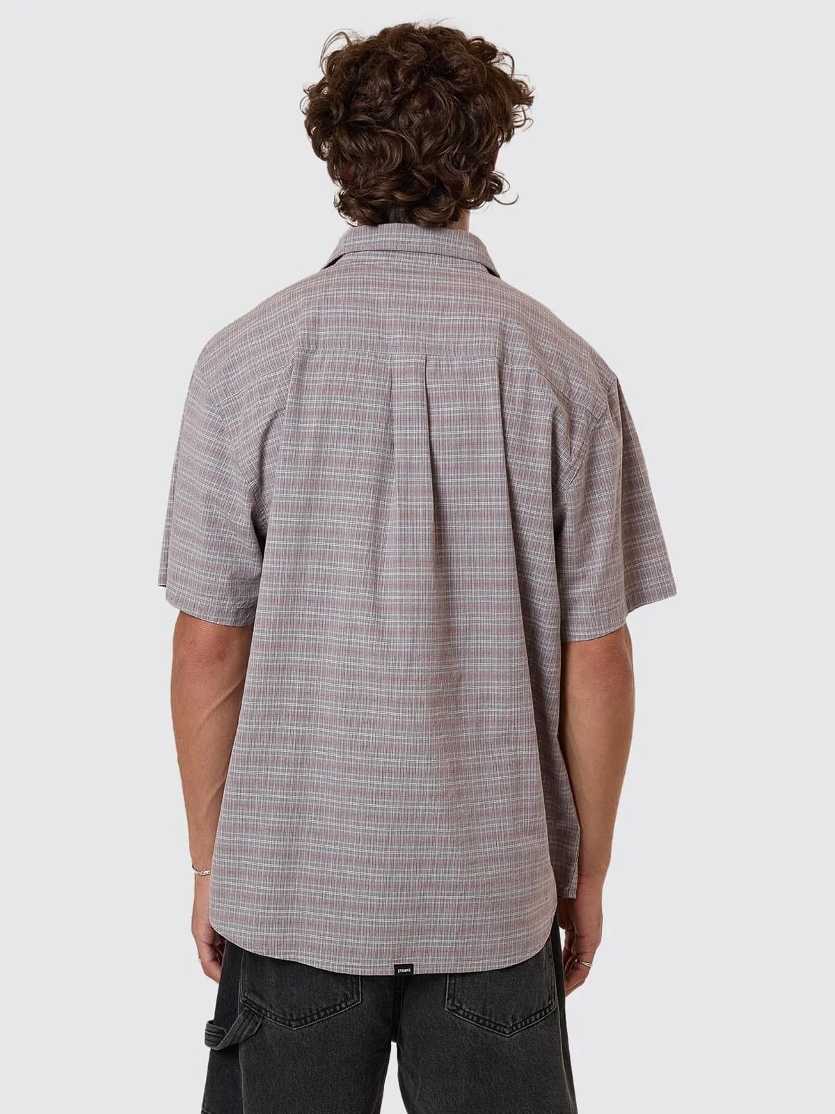 Minimal Thrills Stripe Check Short Sleeve Shirt - Smog sold by Thrills product image thumbnail 2