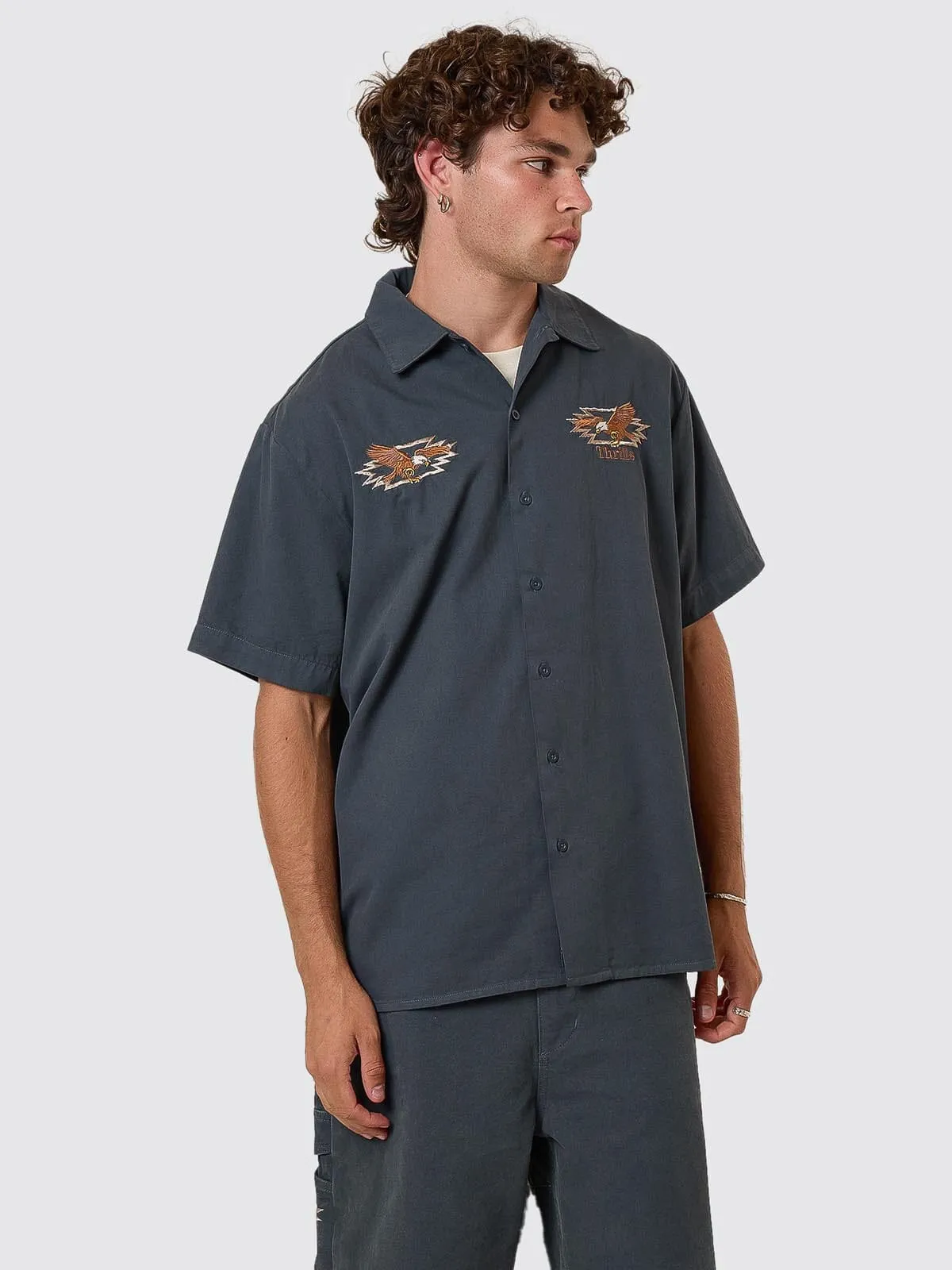 1st Grade Service Short Sleeve Work Shirt - Petrol sold by Thrills product image thumbnail 4