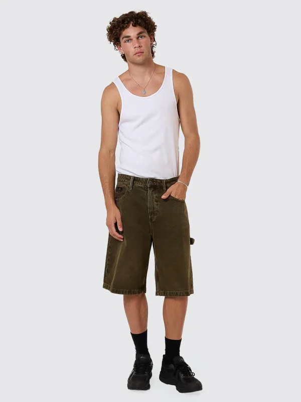 Cheap Thrills Big Slacker Denim Short - Tarmac sold by Thrills