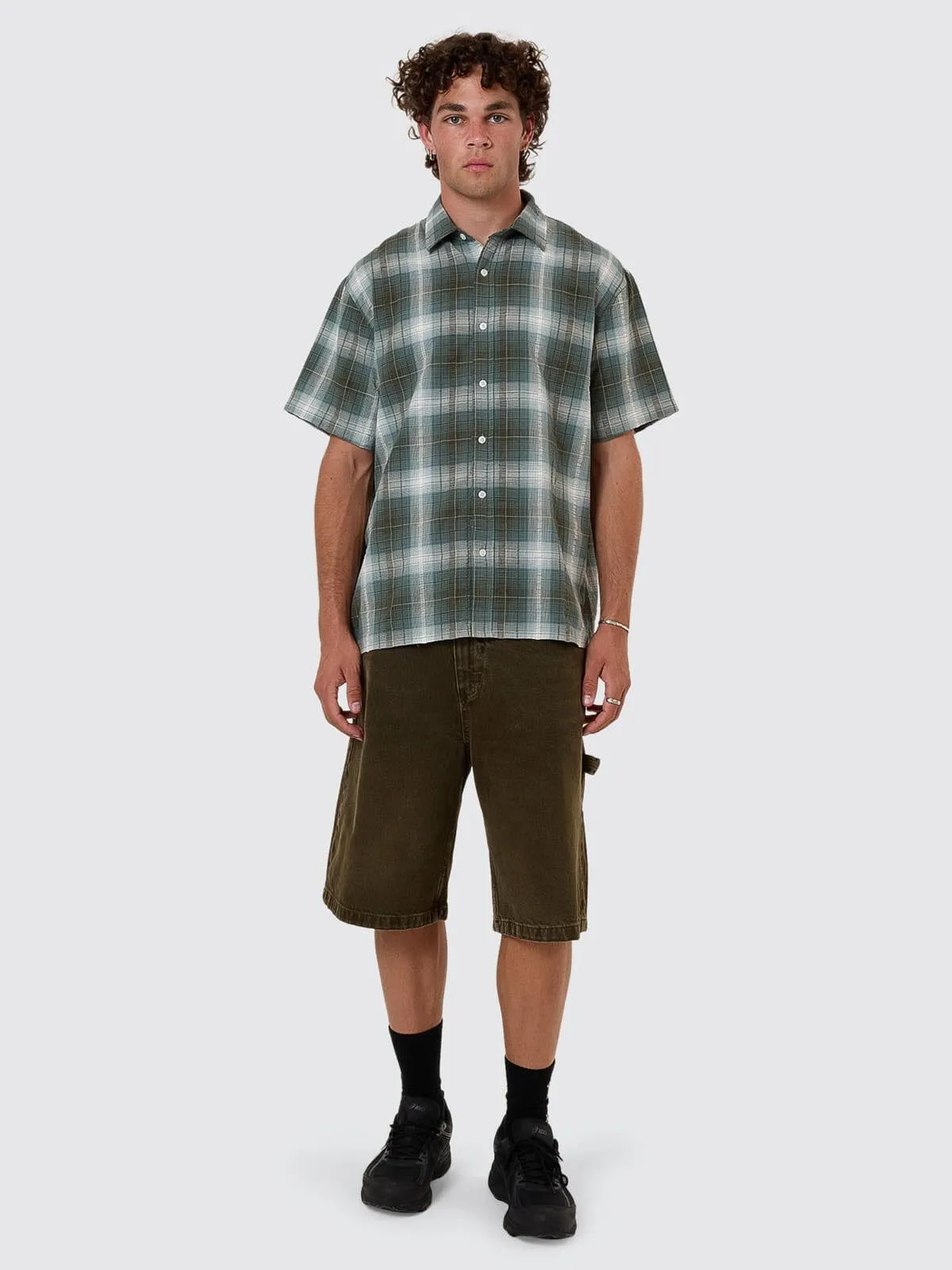 Cheap Thrills Check Short Sleeve Cropped Shirt - Tarmac sold by Thrills product image thumbnail 2