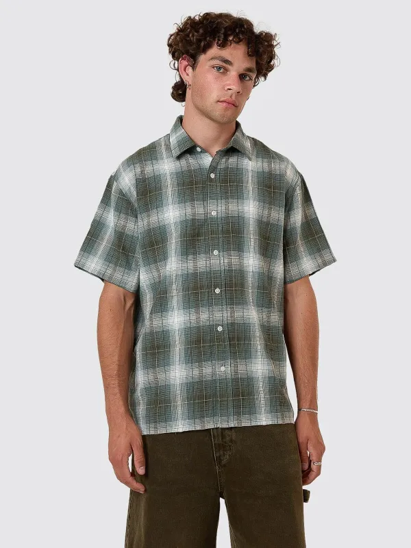 Cheap Thrills Check Short Sleeve Cropped Shirt - Tarmac sold by Thrills