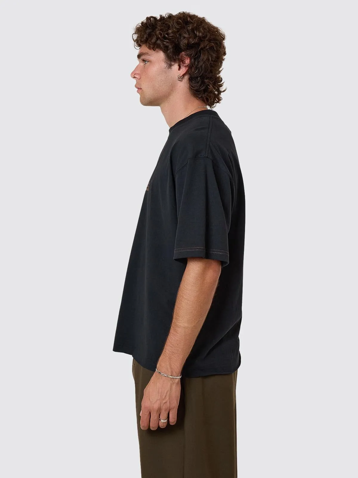 Metamorphic Daze Box Fit Oversize Cropped Raw Hem Tee - Washed Black sold by Thrills product image thumbnail 5