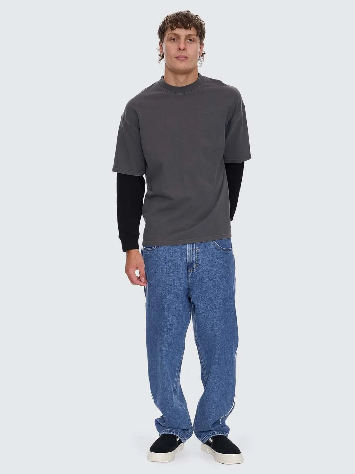Arts & Industrial Layer Box Fit Oversize Long Sleeve Tee - Merch Black sold by Thrills product image thumbnail 5