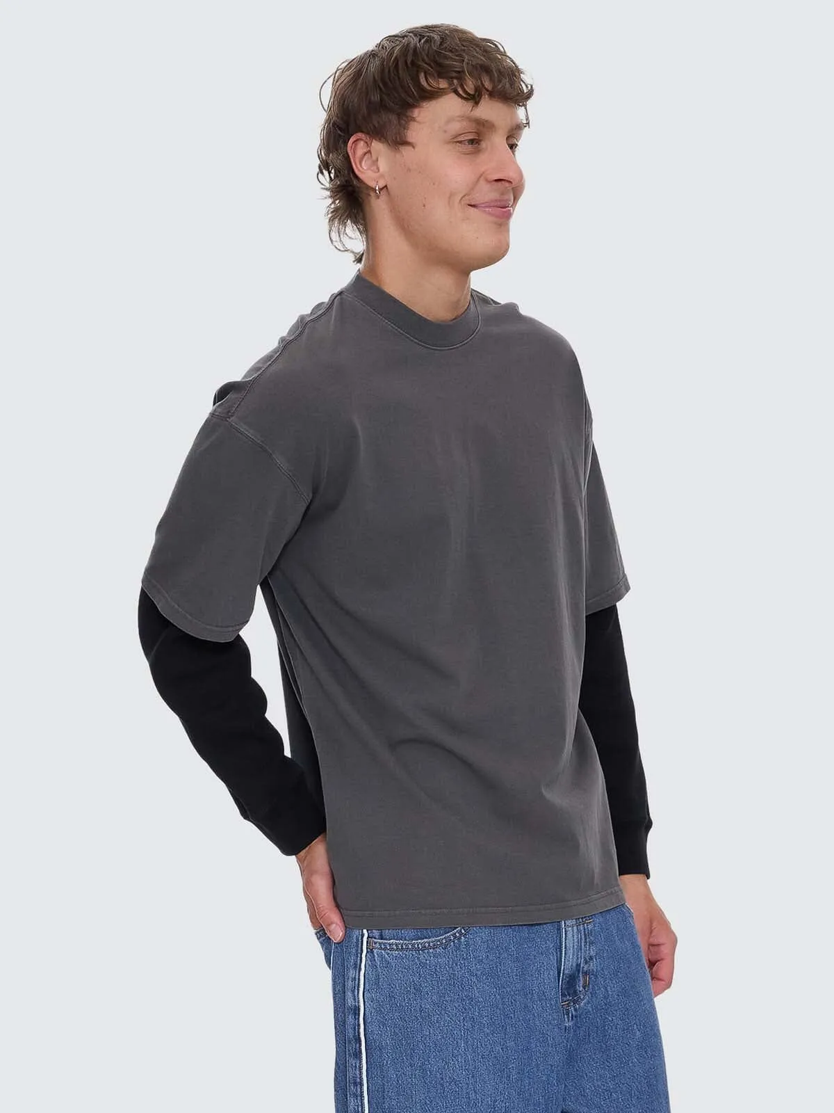 Arts & Industrial Layer Box Fit Oversize Long Sleeve Tee - Merch Black sold by Thrills product image thumbnail 4