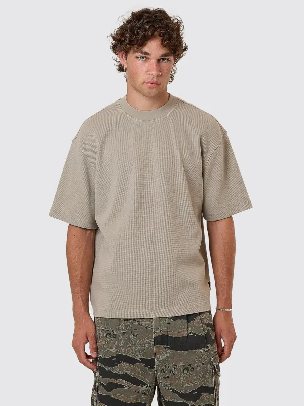 Arts & Industrial Box Crop Waffle Tee - Dark Charcoal sold by Thrills