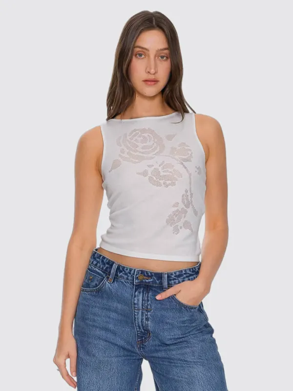 Rosetta Knit Tank - Heritage White sold by Thrills