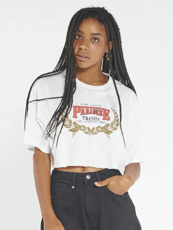 Speed Wreath Merch Super Crop Tee - Dirty White sold by Thrills
