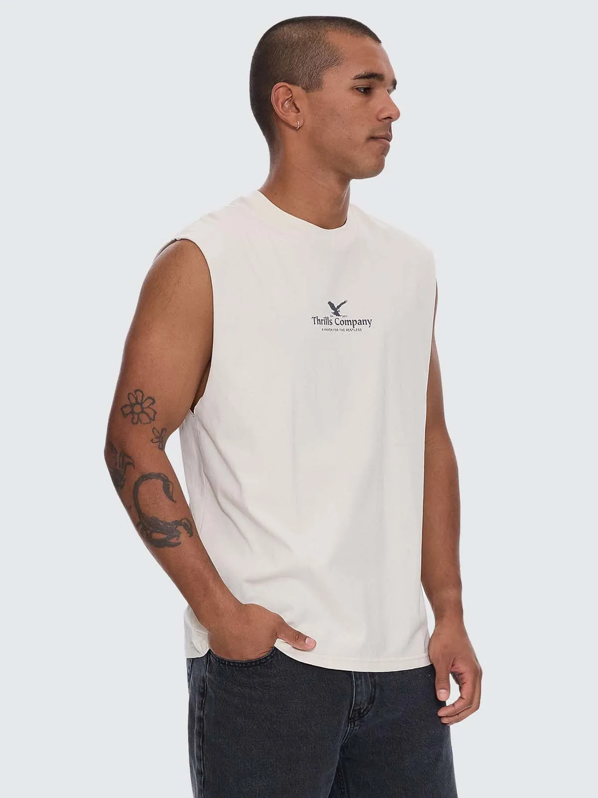 A Haven For The Restless Merch Muscle Tee - Heritage White sold by Thrills product image thumbnail 5