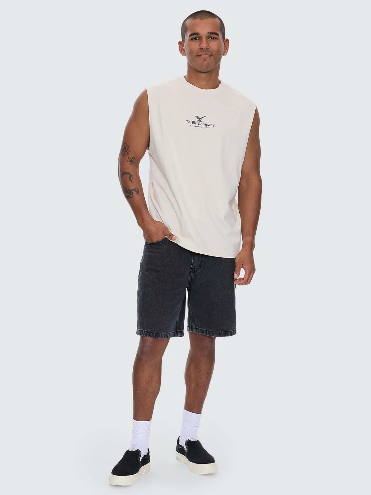 A Haven For The Restless Merch Muscle Tee - Heritage White sold by Thrills product image thumbnail 2