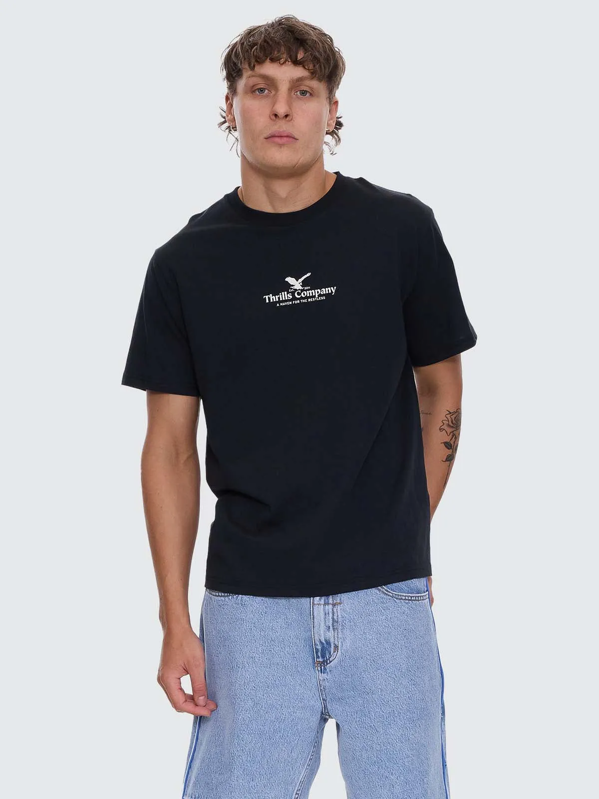 A Haven For The Restless Merch Tee - Washed Black sold by Thrills