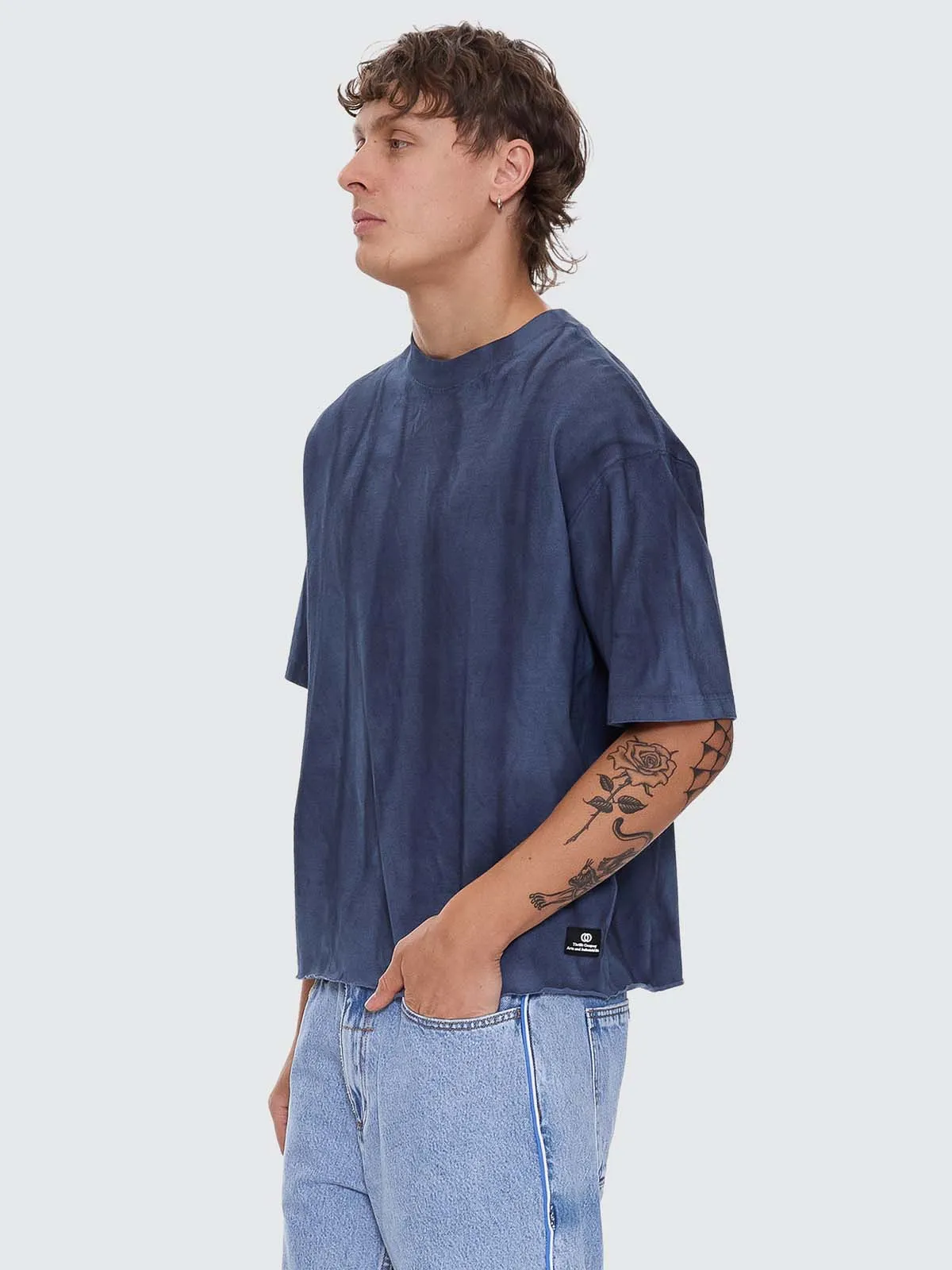 Arts Sunfade Box Crop Tee - Sunfade Bleach Indigo sold by Thrills product image thumbnail 2