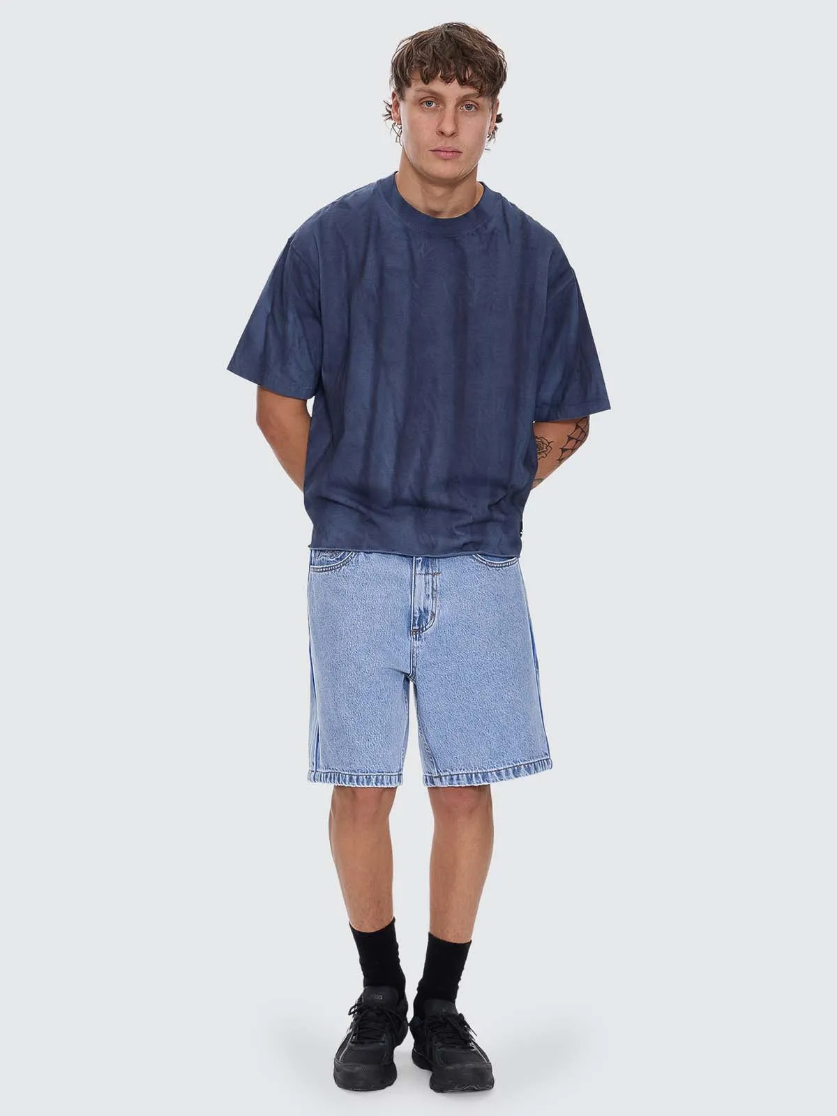 Arts Sunfade Box Crop Tee - Sunfade Bleach Indigo sold by Thrills product image thumbnail 5