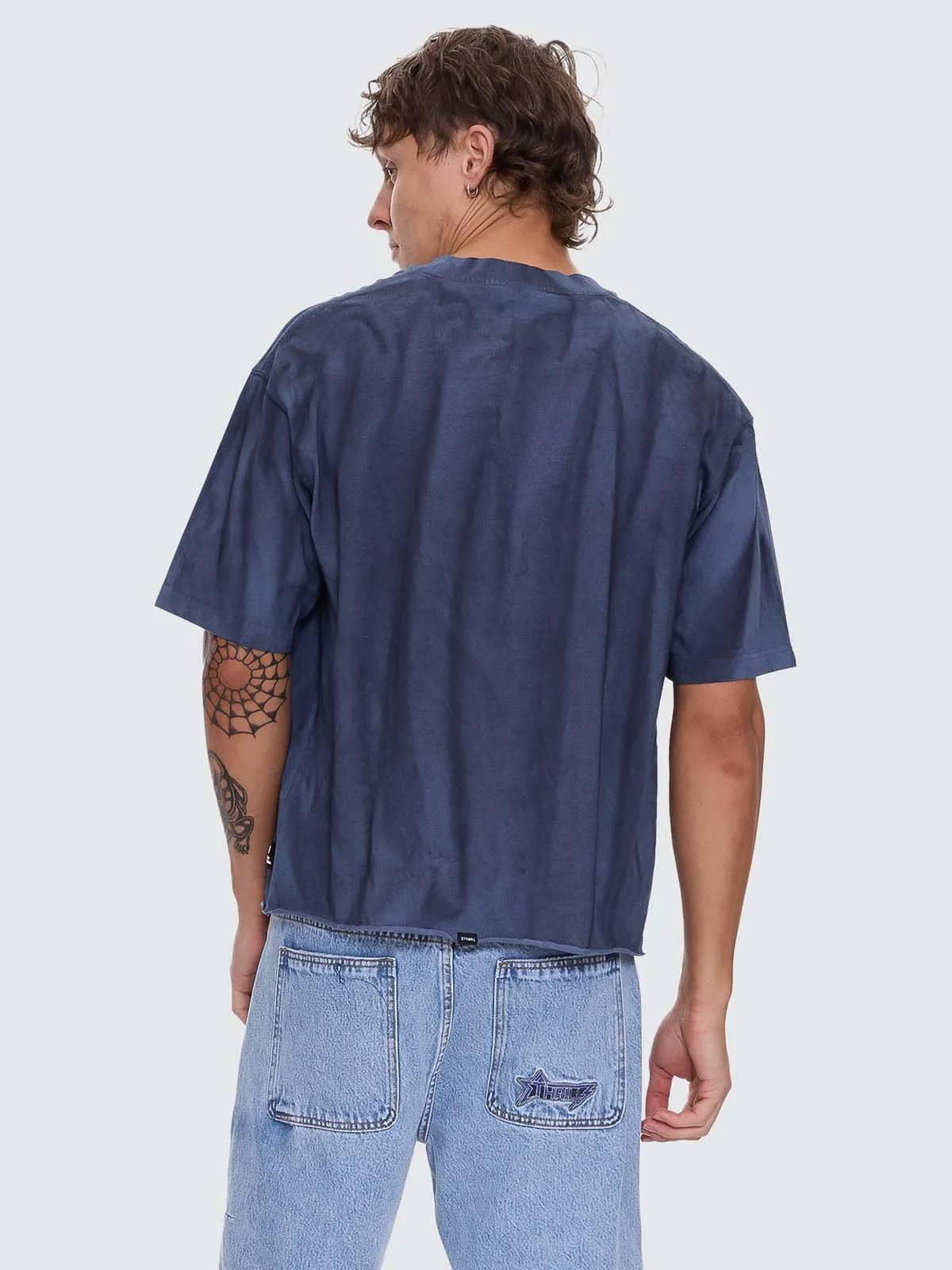 Arts Sunfade Box Crop Tee - Sunfade Bleach Indigo sold by Thrills product image thumbnail 3