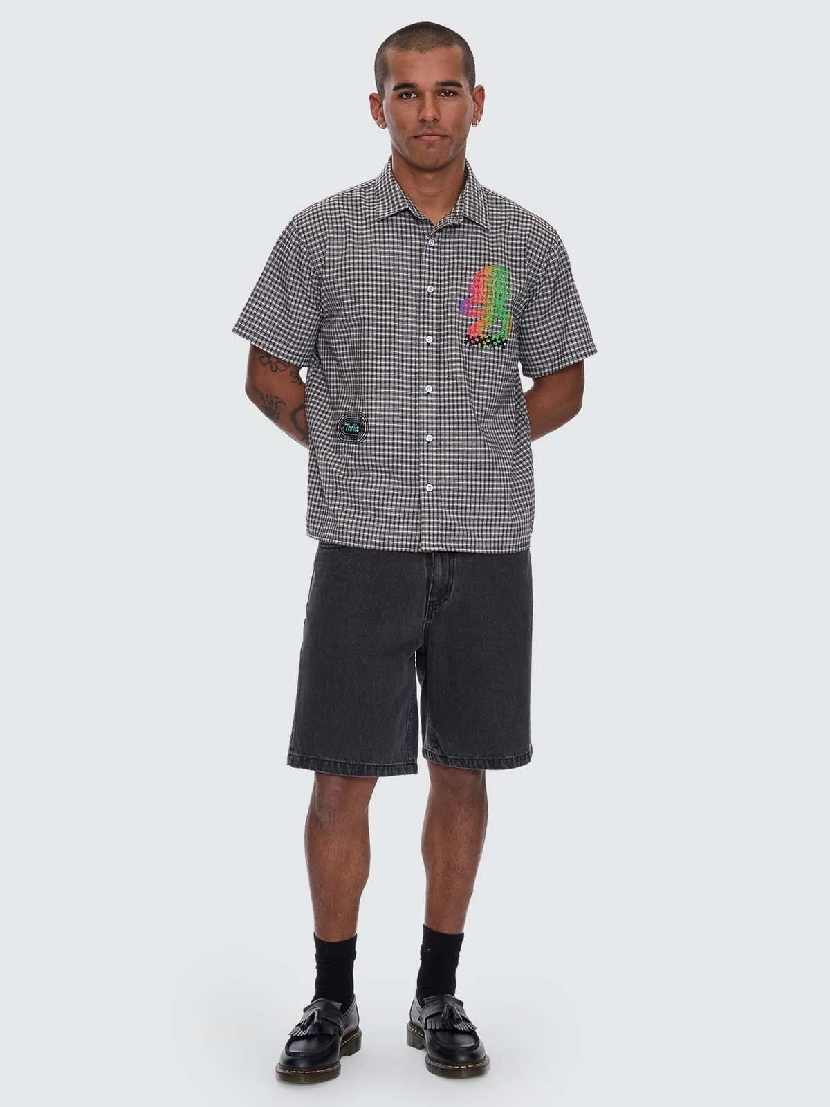 It's In The Cards Short Sleeve Cropped Shirt - Black sold by Thrills product image thumbnail 2