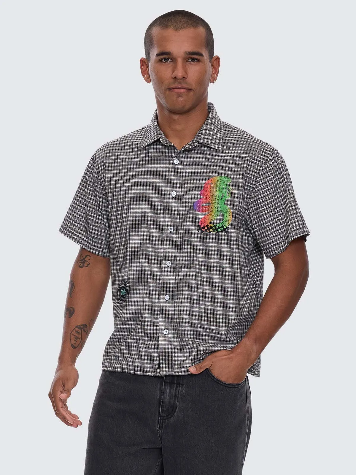 It's In The Cards Short Sleeve Cropped Shirt - Black sold by Thrills product image thumbnail 4