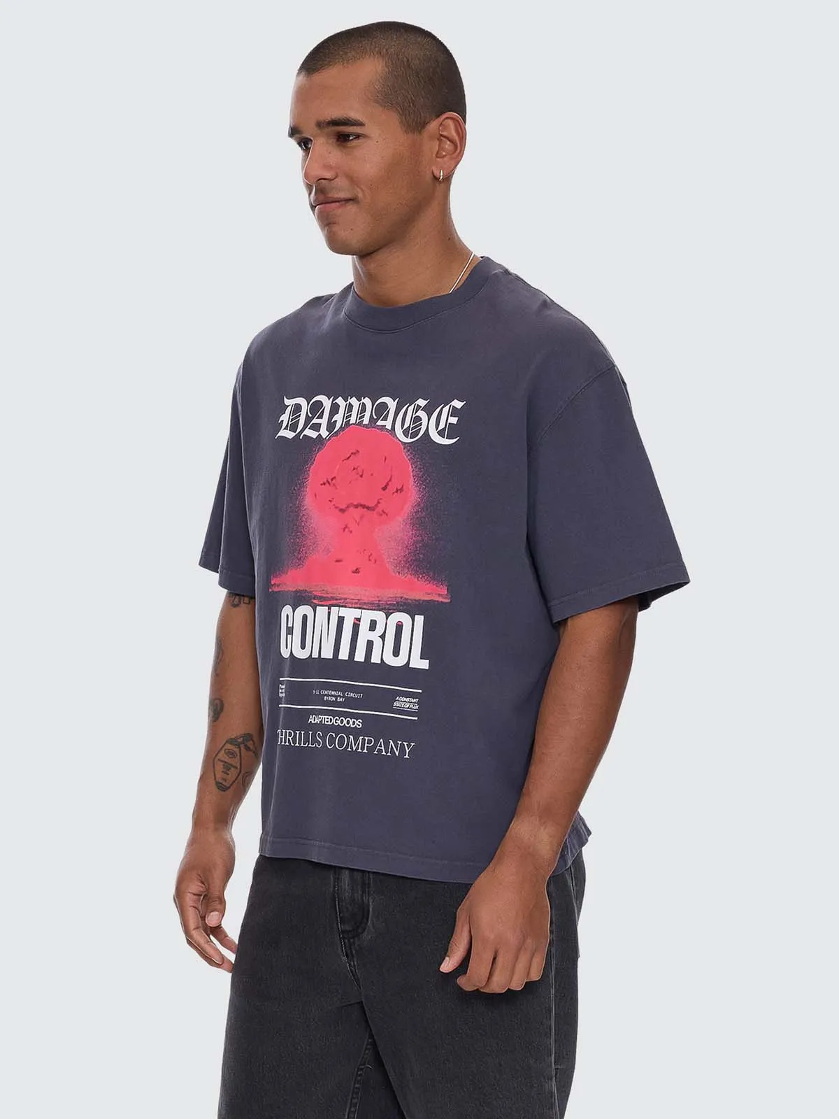 Damage Control Box Crop Tee - Ebony sold by Thrills product image thumbnail 3