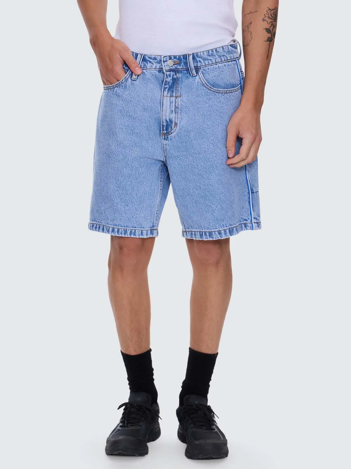 Heavy Static Slacker Relaxed Denim Short - Tempest Blue sold by Thrills product image thumbnail 2