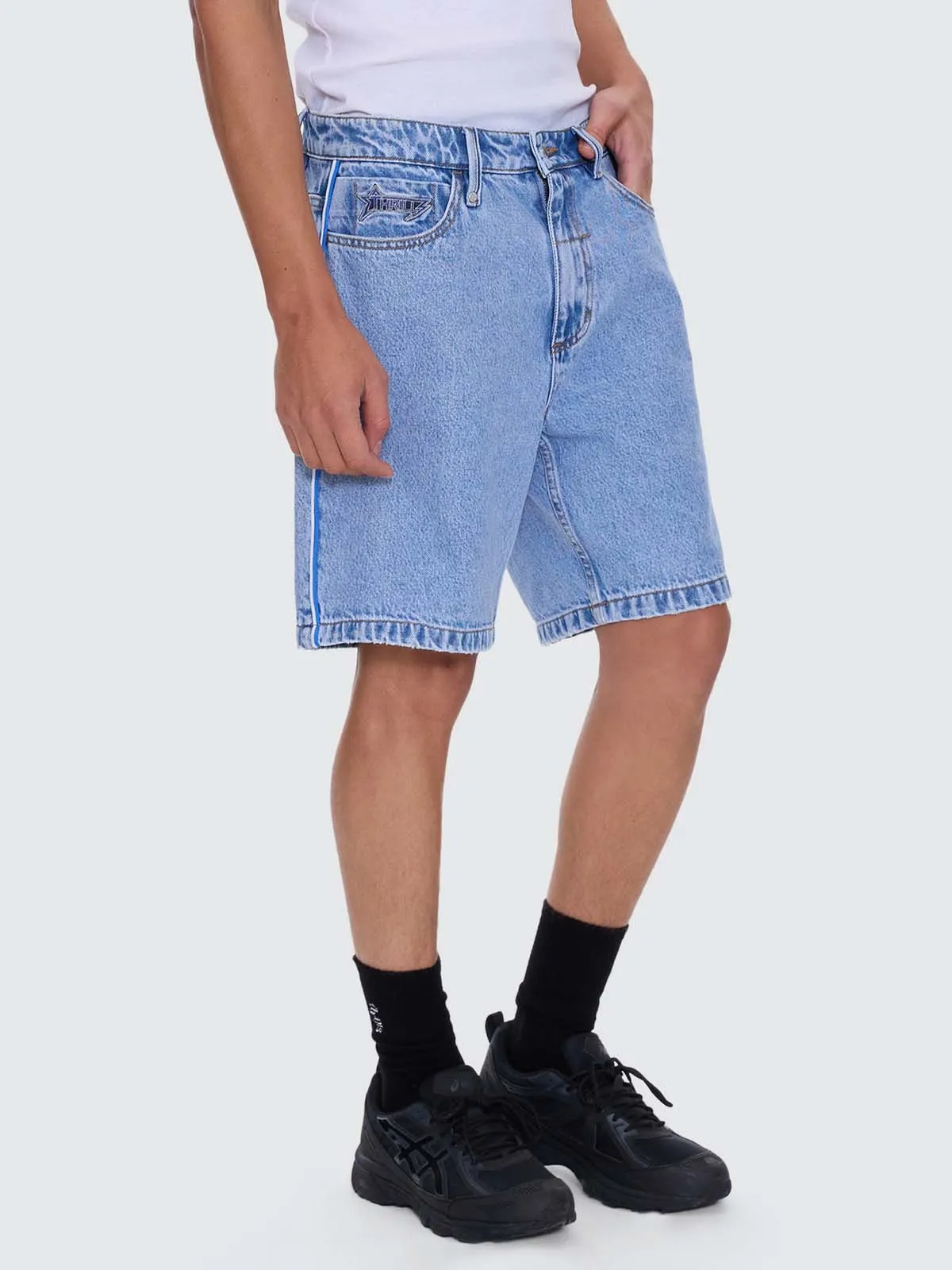 Heavy Static Slacker Relaxed Denim Short - Tempest Blue sold by Thrills product image thumbnail 5
